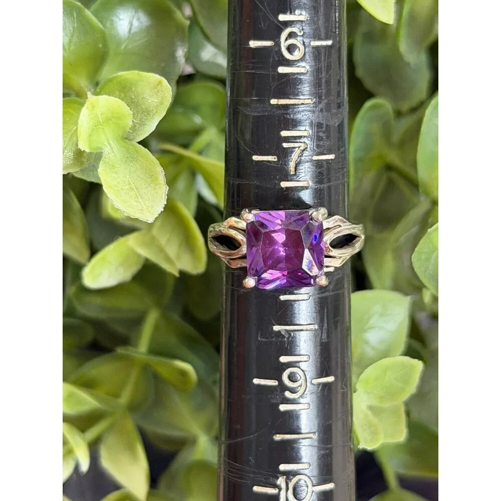 Princess Cut Amethyst Silver 925‎ Ring